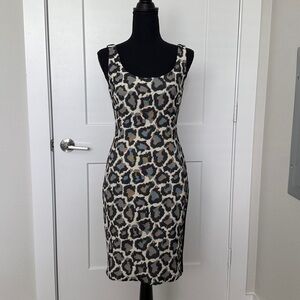 Diane Von Furstenberg Leopard Print Bodycon Dress NWT